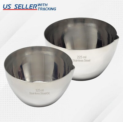 Science Lab Crucibles with Lip Stainless Steel Casting Dish Cup - 50ml-250ml