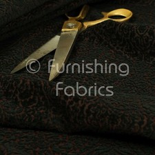 All Over Detailed Damask Heavyweight Soft Chenille In Black Upholstery Fabric