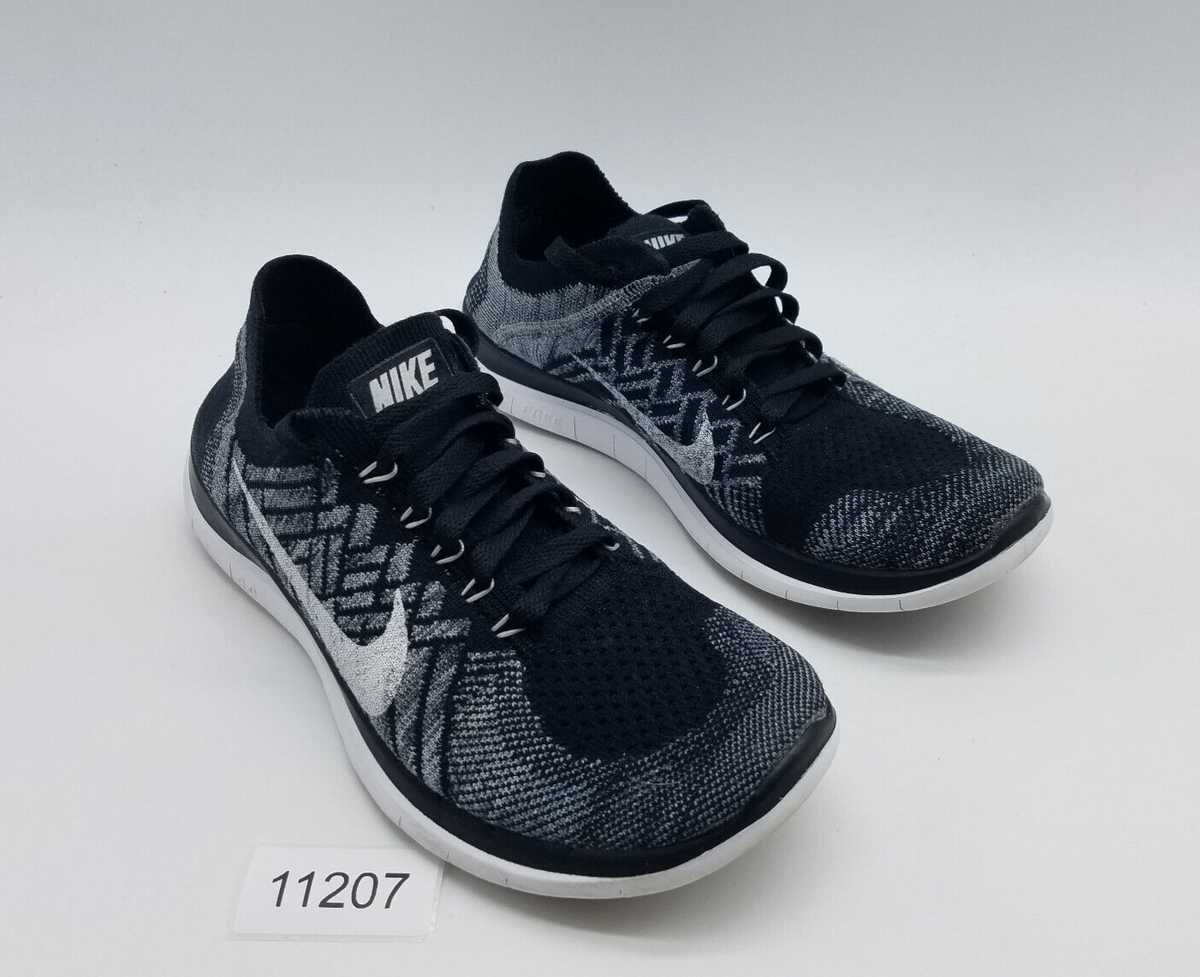 Nike Free Flyknit Women's Running Shoes Size Black White