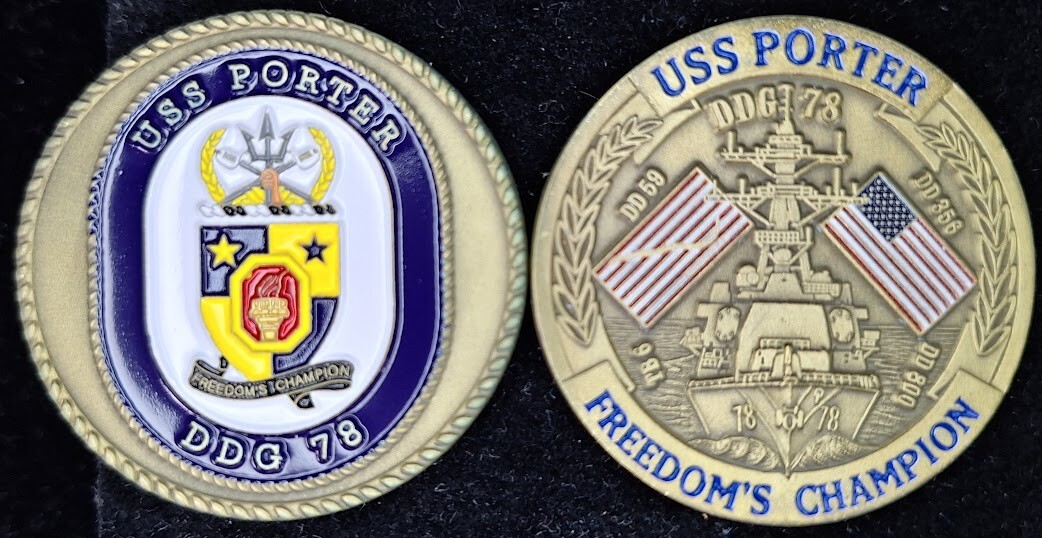 USS Porter DDG-78 Freedom's Champion Navy Challenge Coin