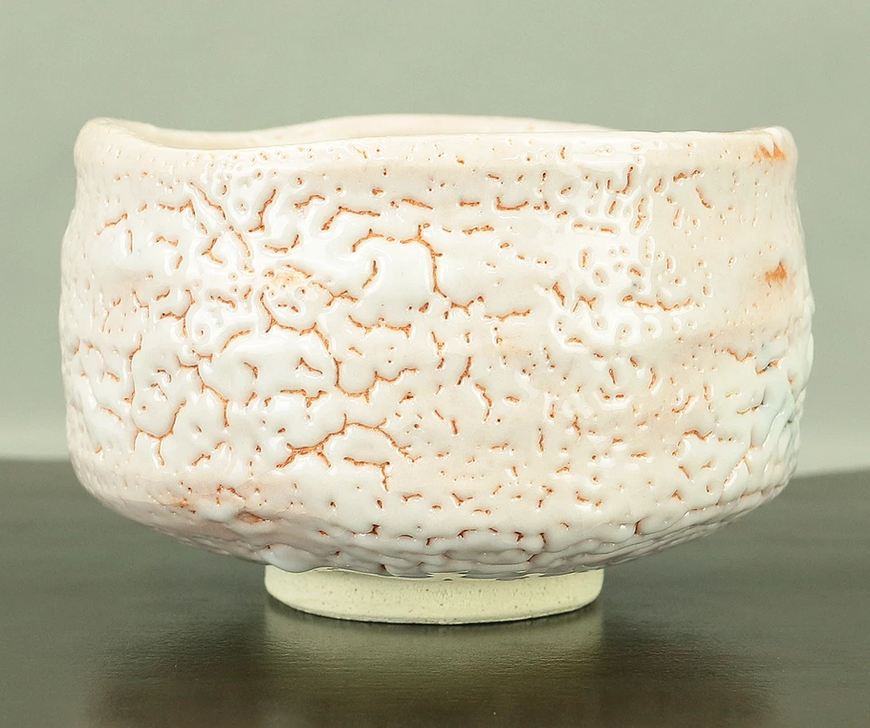 創陶園 Sotoen Minoware '紅志野茶碗 Tazón de té rojo Shino' con caja original (Tomobako) Foto 3 de 4