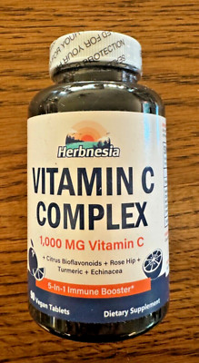 1000 mg, Vitamin C Complex +Rose Hip-Tumeric-Echinacea-Citrus Bioflavonoids 90ct