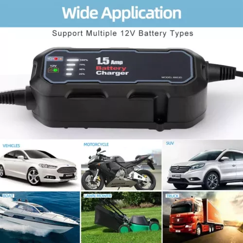 12V Smart Automatic Battery Charger Maintainer Motorcycle Car Trickle Float - Picture 9 of 16