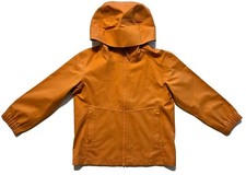 BOYS HOODED JACKET UNIQLO ORANGE SIZE 3-4 LIGHT WIND/WATERPROOF COAT