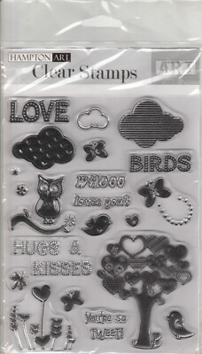 Hampton Art Clear Art Stamp SC0040 Who Whoo Loves You? 8'' x 6'' Danelle Johnson 