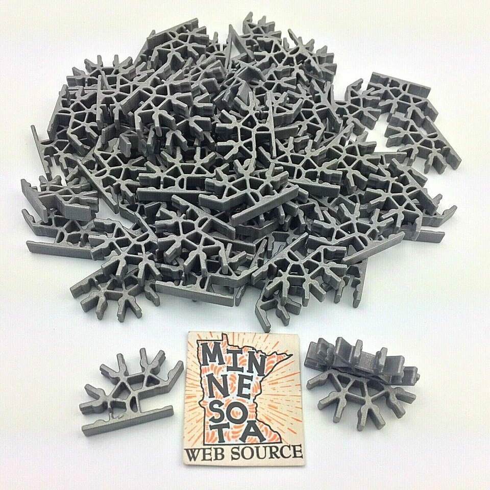 (200) K’NEX / Knex Silver Gray Metallic Connectors – 4 Position 3D Standard Part - Image 4 of 4