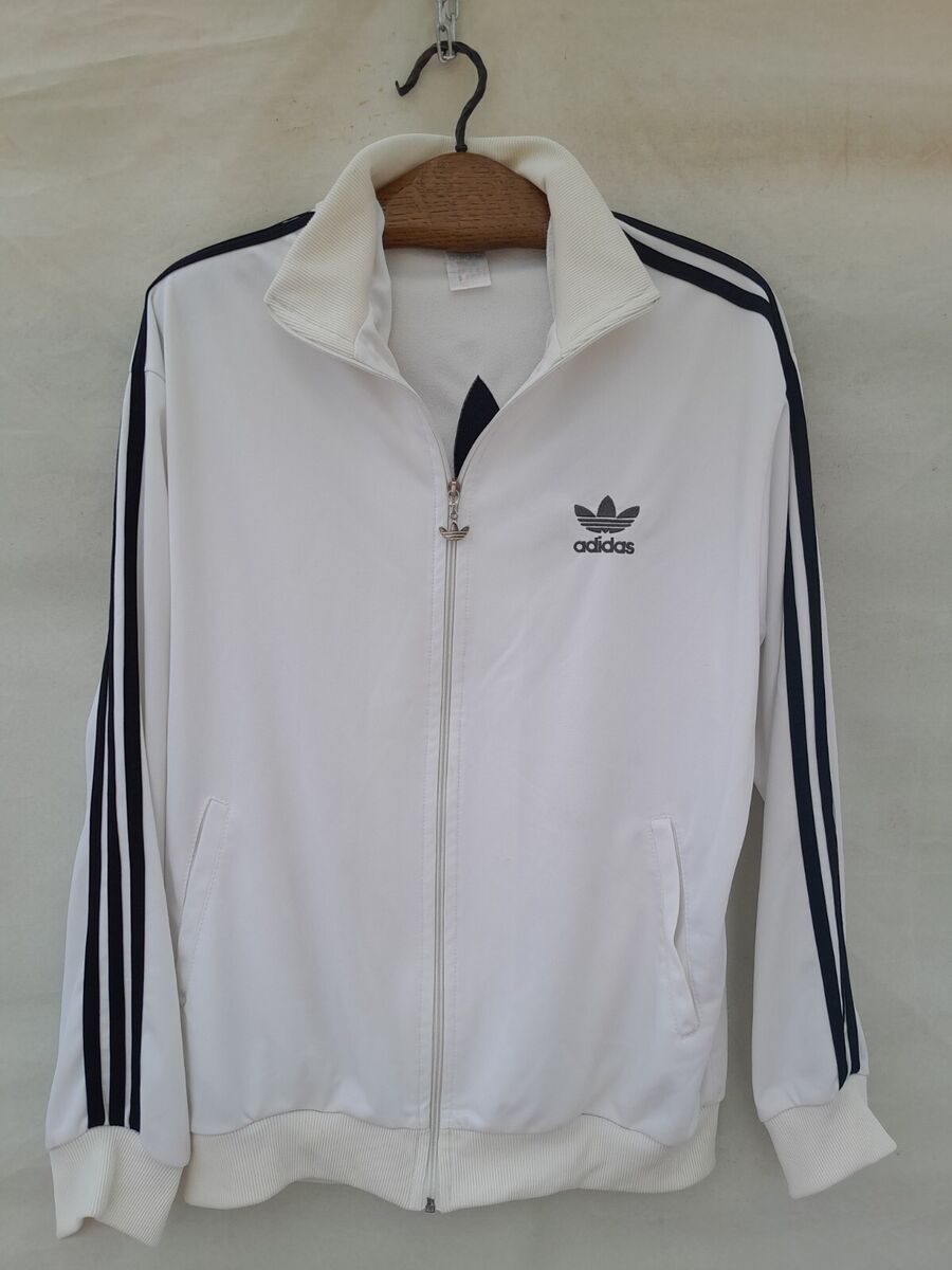 Vintage adidas Track Jacket Mens Medium White Embroidered Vintage adidas Track Jacket Mens Medium White Embroidered