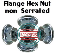 (50 Pcs) 5mm x 0.80 Metric Flange Hex Nut non Serrated Hexagon Coarse Thread