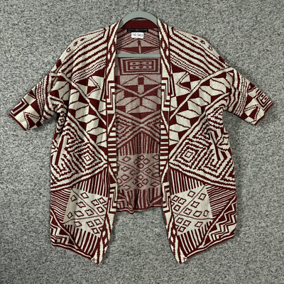 Peruvian Connection Women's Size Medium Knit Short Sleeve Open Sweater Cardigan