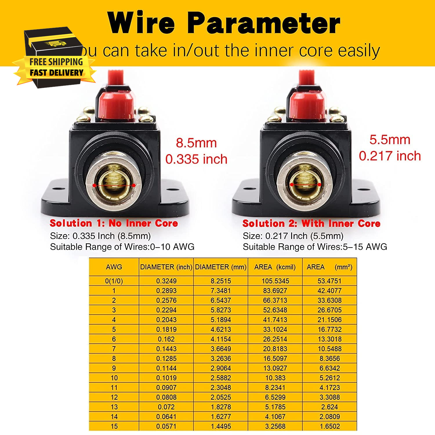 12-24V DC 30A Fuse Holder Resettable Inline Fuse Circuit Breaker Inverter for Au