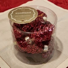 10 Martha Stewart Everyday MSE Glass Pinecone Pink & Purple Ornaments 2.5" NEW!