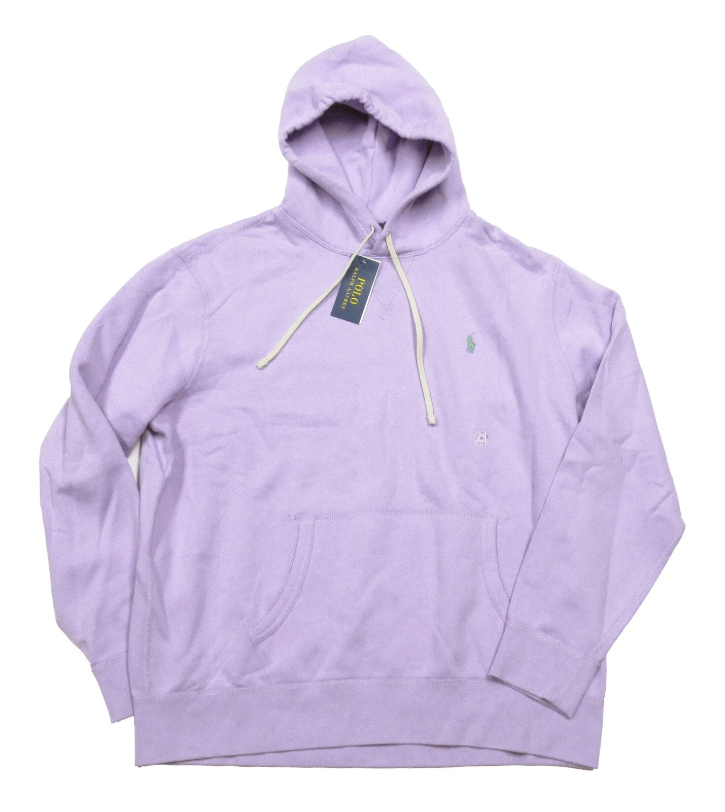 Polo Ralph Lauren Men's Purple Cotton Blend Fleece Pullover Hoodie