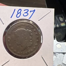 1837 NOT ONE CENT HARD TIMES TOKEN
