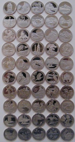 2010~2019 S~ ATB America the Beautiful Quarters Clad Proof - Complete 50 Coins