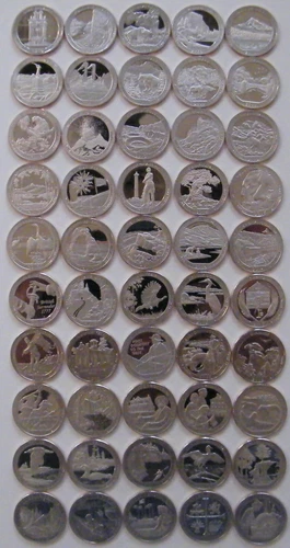 2010~2019 S~ ATB America the Beautiful Quarters Clad Proof - Complete 50 Coins