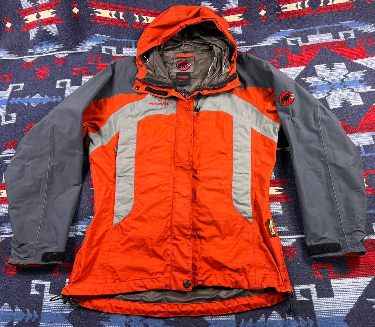 Mammut GORETEX Copper Nanu Waterproof Paclite Rain Coat Jacket Womens Small flaw