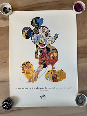 75th Disney Anniversary Mickey Mouse 1998 Collage Poster/Print Paul Wenzel