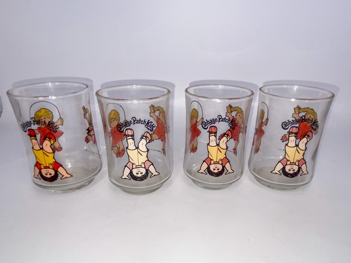 Vintage 1984 Cabbage Patch Kids 4 Pc. Juice Glass Set 6 oz. Baby Doll | eBay
