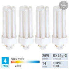 Pack REPLACE SYLVANIA 20879 CF26DT/E/IN/827 Triple Tube 4-Pin GX24q-3 Warm White
