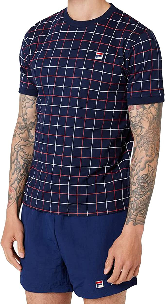Fila Men's Casbian Crew Tee Shirt FNVY FRED WHT S
