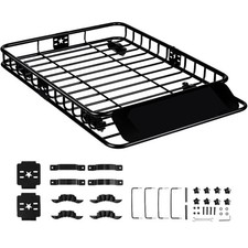 Roof Rack Cargo Basket 46"x36"x4.5" /51"x36"x5" Rooftop Cargo Carrier Heavy-Duty