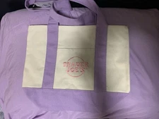 Trader Joe's Mini Canvas Tote Bag - Pastel Purple