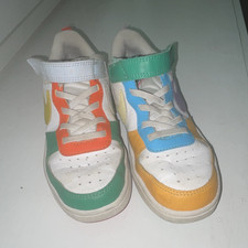Nike Court Borough Kids US 2Y Multicolor/White Low Top Hook Loop FQ8378-902