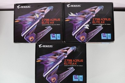 Lot of 3 Gigabyte Z790 AORUS Elite AX LGA1700 DDR5 Motherboards Powers On For Pa