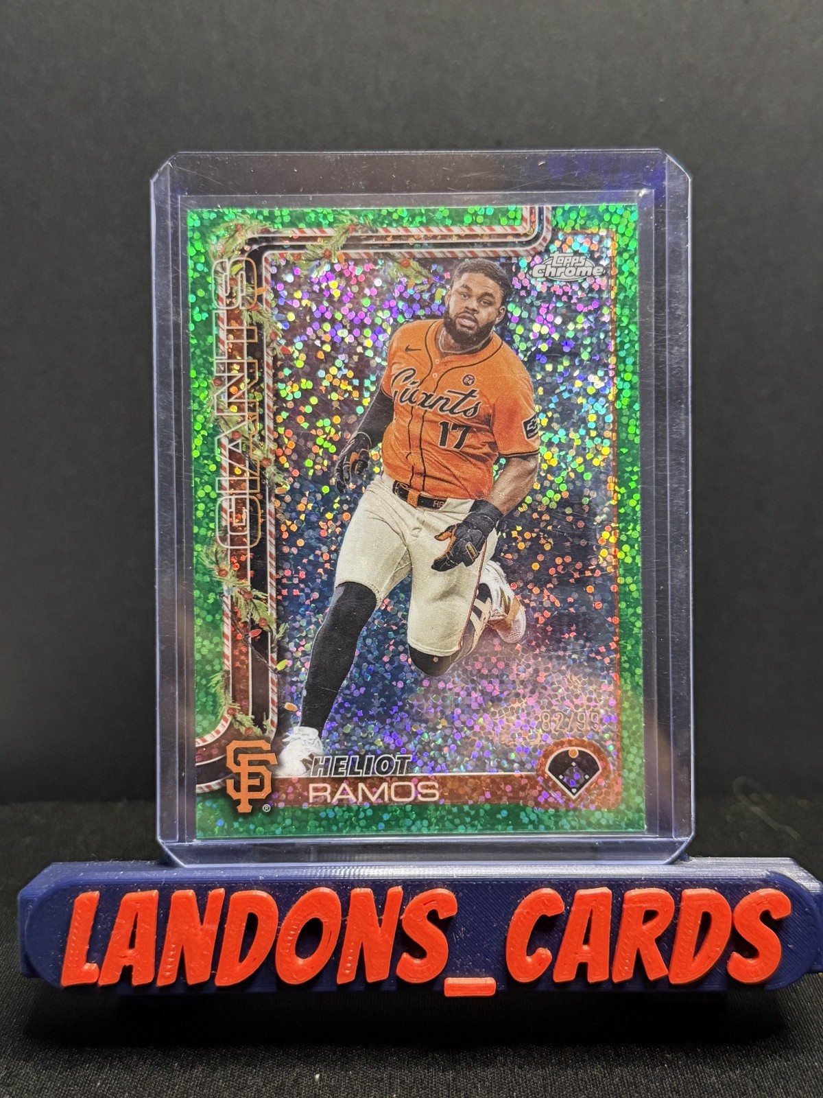 2025 Topps Holiday - Chrome Heliot Ramos #HC129 Green Refractor /99