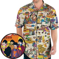 Yellow Submarine Pattern Hawaiian Shirt Movie Hawaiian Shirt for Men zm7 89-Ph