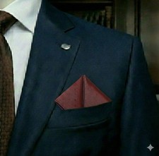 Nwot 9" X 9" Satin Pocket Square, Brown, Phantom Geometric/Polkadot