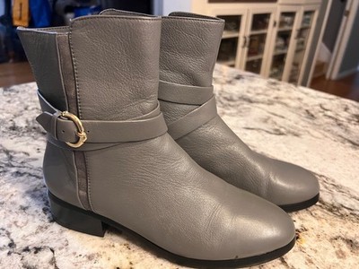 C Wonder Gray Tumbled leather ankle boots Women s size 7