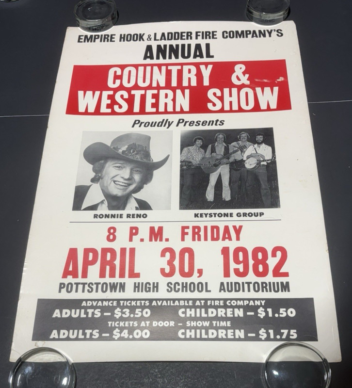 Original Country Western Concert Poster - Ronnie Reno & The Keystone Group