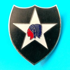 US Army 2nd Infantry Division Military  Lapel Hat Pin Badge 1  Native American