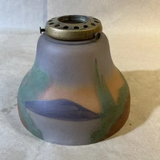 Vintage Unusual Glass Lamp/Light Shade With Nature Landscape INV-B2B06