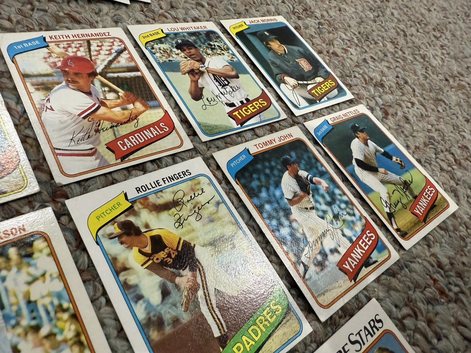 1980 Topps Lote de 132 Cartas Diferentes Ótimo Conjunto Inicial - Imagem 2 de 3