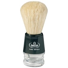 Omega Black Andclear Acrylic Handle Boar Bristle Shaving Brush 10019