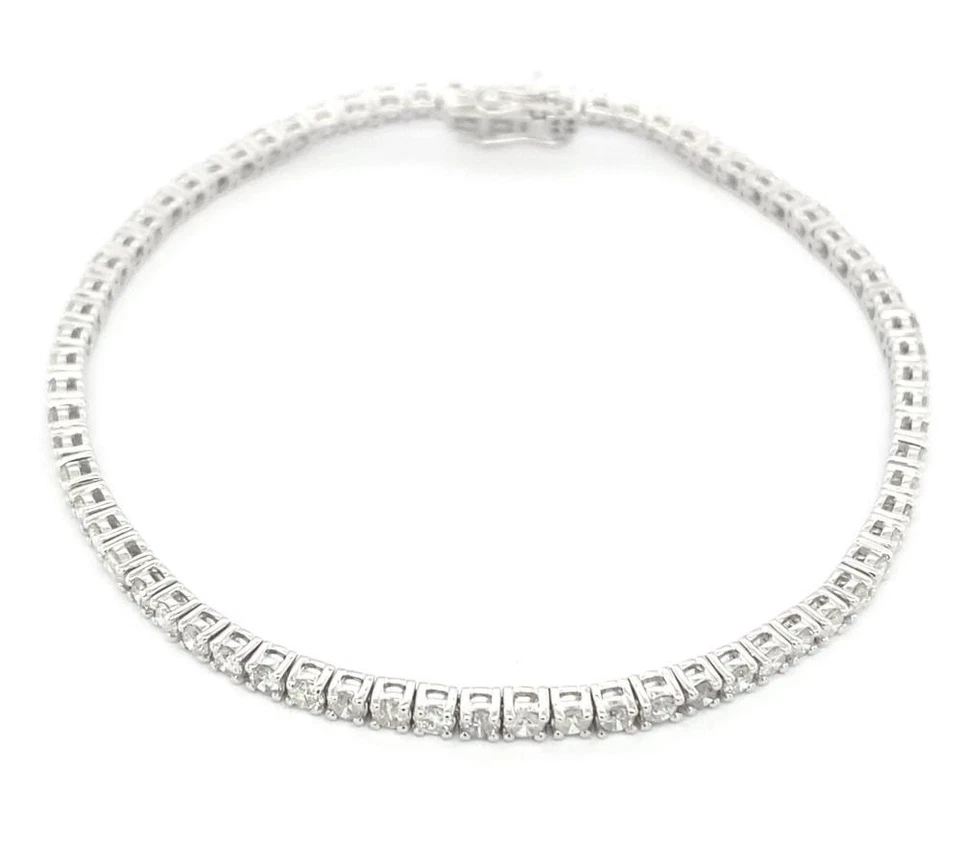 14ct White Gold Diamond Tennis Bracelet – 3.99ct – With Valuation Certificate - Image 2 of 4