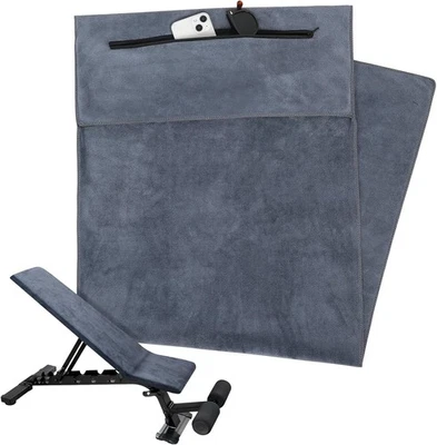 TAONGANUI Fitness Handtuch mit Reißverschluss Tasche, 120x50cm Saugfähiges Sporthandtuch M