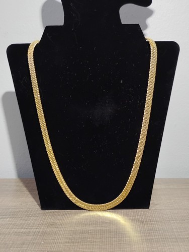 Vintage GIVENCHY Signed Double-GG Necklace Herringbone Chain Goldtone 21" France - Picture 7 of 17