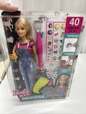 Barbie Doll D.I.Y. Emoji Style  W/ 40 Permanent Decals & Accessories NRFB DYN93