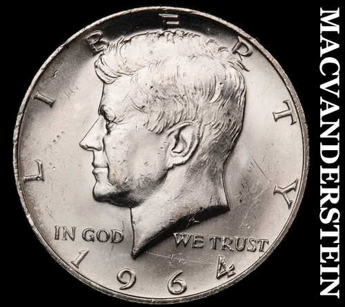 1964-D Silver Kennedy Half Dollar - Choice Gem Brilliant Unc  Lustrous  #G7849