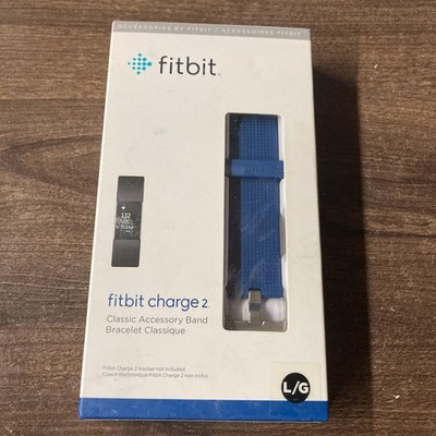 Bracelet De Rechange Fitbit Charge 2 - Grand Bleu - NEUF - Caoutchouc Souple