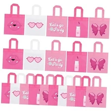  20Pcs Pink Girl Party Favor Bags, Hot Pink Princess Party Candy Bags Gift 