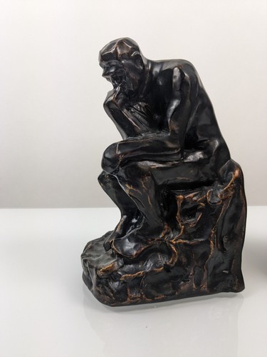 Vintage Antique Style Bronze The Thinker Sculpture Bookends Barnes & Noble 1999 - Picture 13 of 17