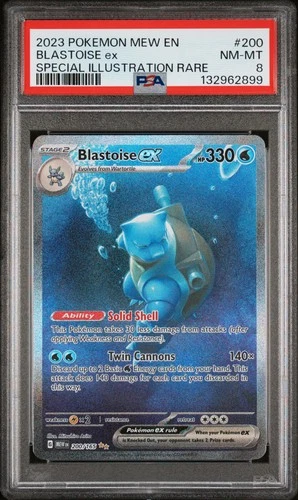 2023 POKEMON MEW EN-151 SPECIAL ILLUSTRATION RARE #200 BLASTOISE EX PSA 8