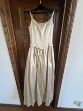 1990s Size 7/8 Vintage Gold Champagne Jessica McClintock Princess Dress READ