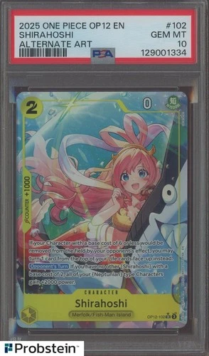 2025 One Piece OP12 EN Alternate Art #102 Shirahoshi PSA 10 GEM MINT