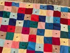 Vintage Quilt 76" X 62" Flannel & Velour Small Cotton Squares Light Weight Cozy  — photo 6