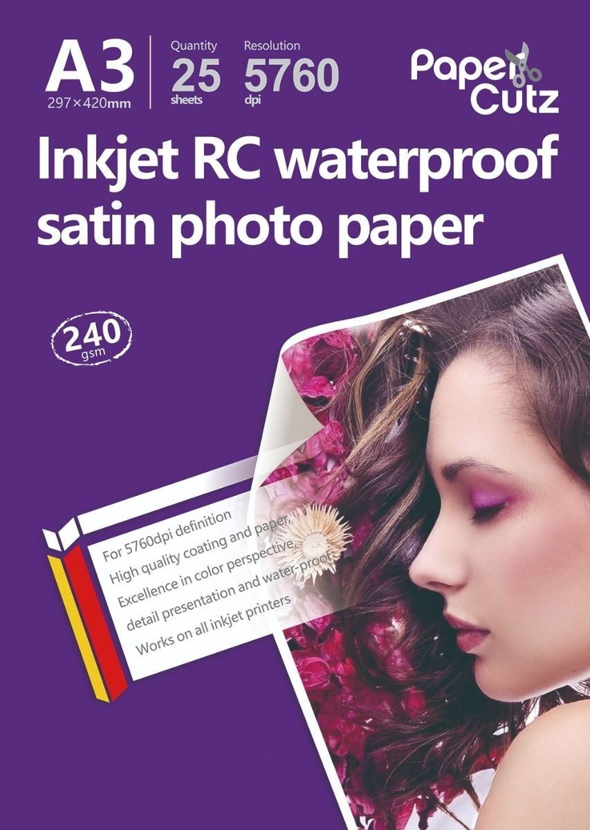 Highest Quality 240 gsm A3 Satin Photo Paper Inkjet - 25 Sheets - Semi Gloss